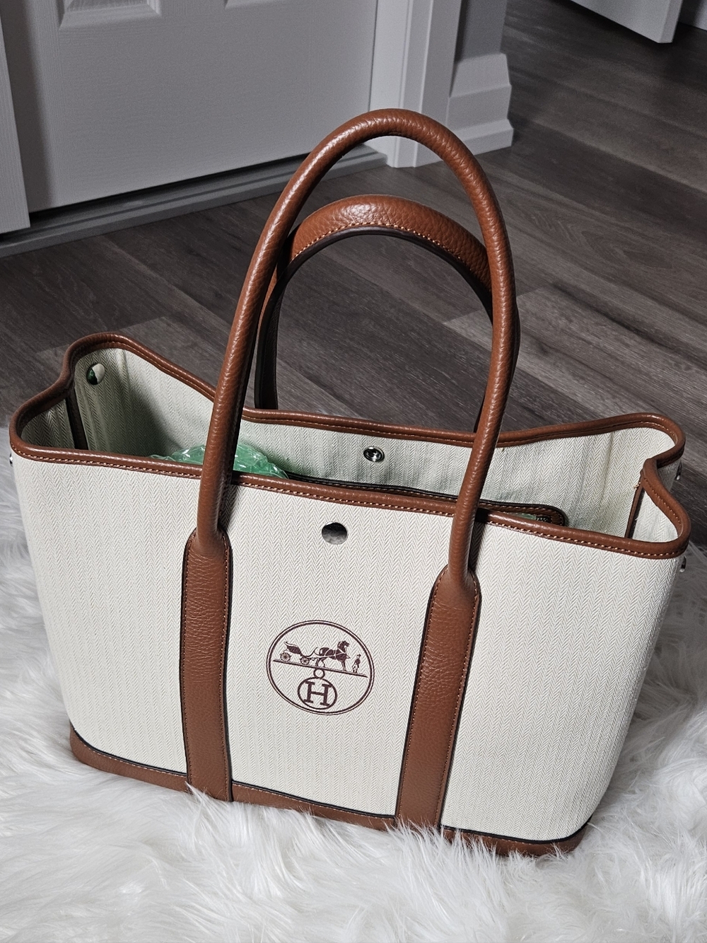 Upcycled Real Hermes Dustbag Tote From NOAMI CRAFTED